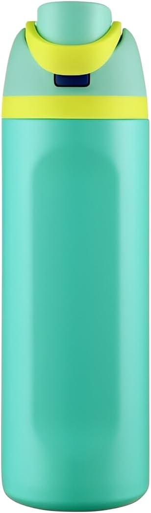 Garrafa Térmica de Água 710ml com Tampa 2 em 1 – Antivazamento, Parede Dupla, Com Alça e Tampa com Trava (Verde Água)