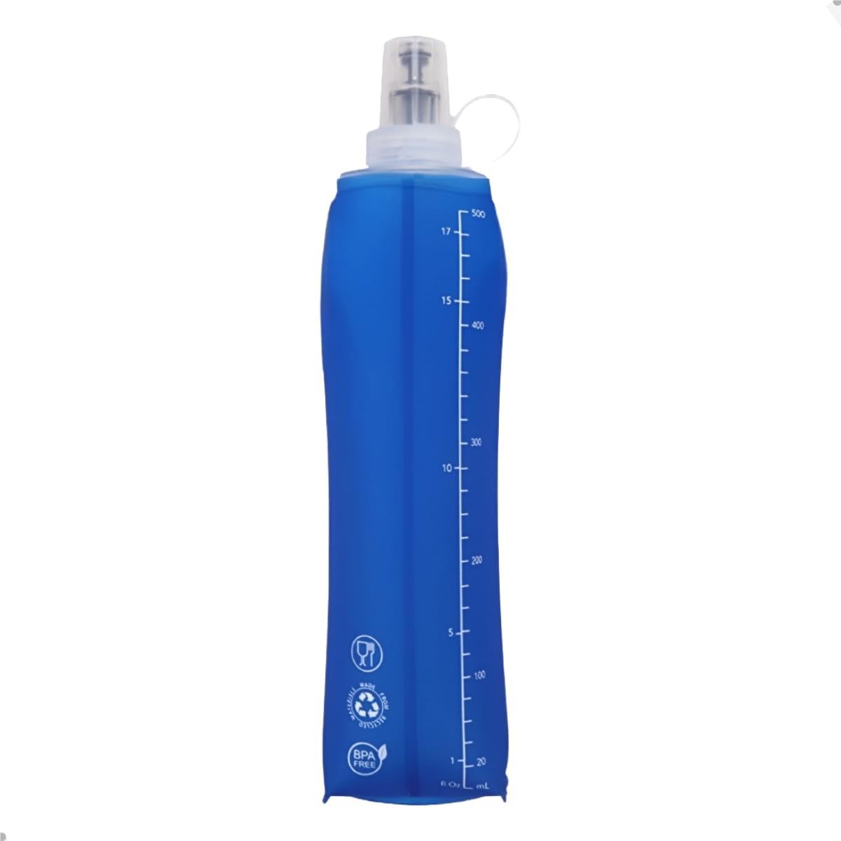 Garrafa Dobrável Soft Flash 500ml Squeeze Bico Anti Vazamento Corrida Bike Ciclismo Hidratação Reutilizável Livre de Bpa Para Todos Os Esportes Federal’s Store