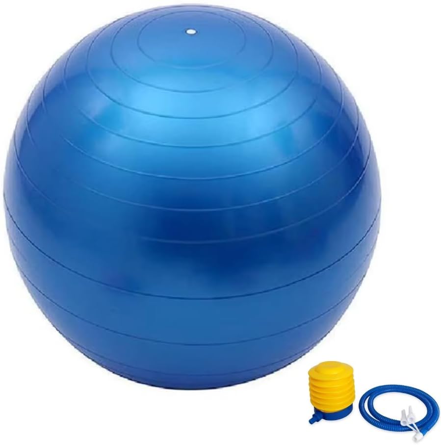Bola De Pilates e Yoga Com Bomba De Ar 65cm Antiderrapante Para Exercícios e Alongamentos Fortalecimento Fisioterapia Flexibilidade Fitness Ginástica