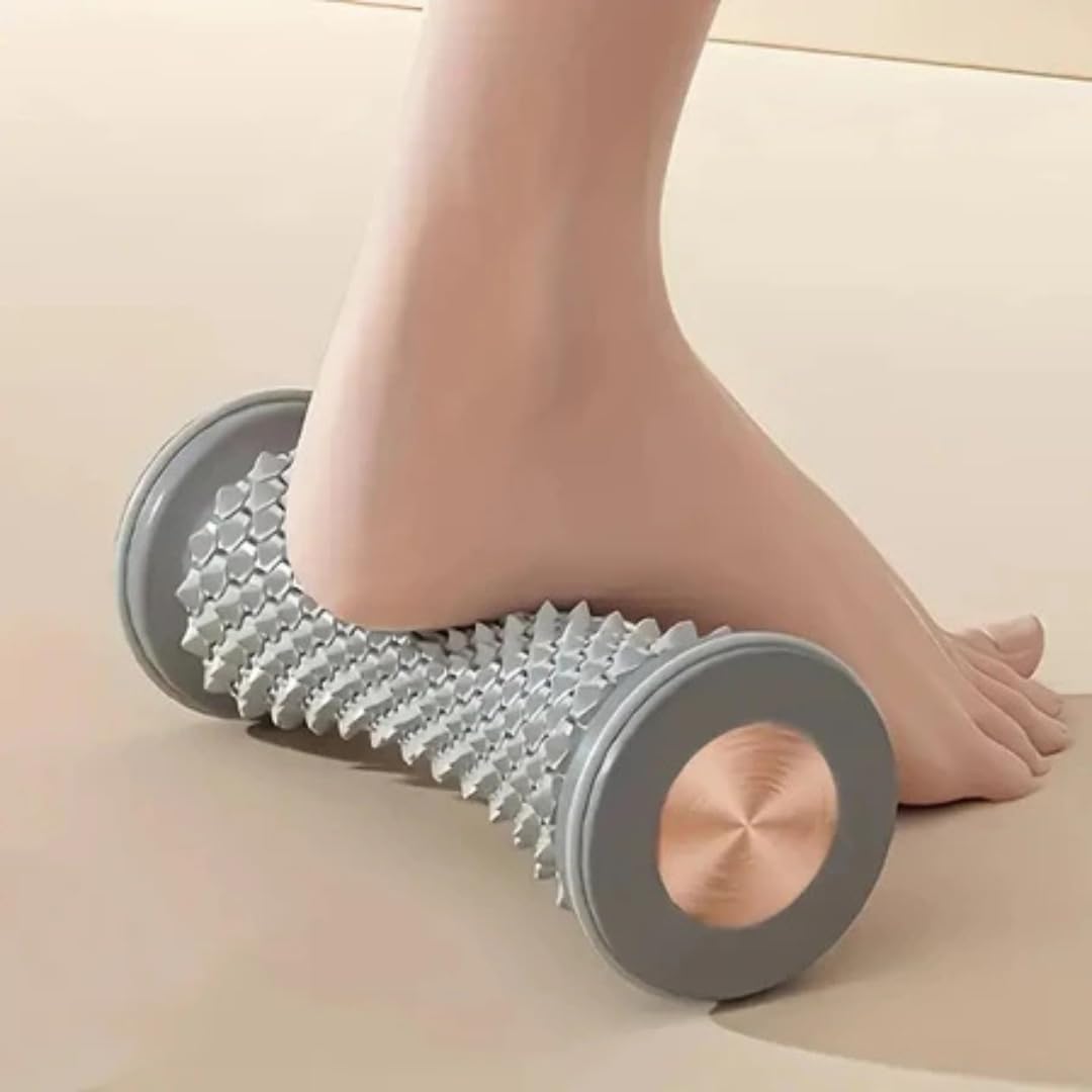 Rolo de Massagem e Massageador de Pés com Bola de Yoga – Manual Portátil para Alívio da Fáscia Plantar e Relaxamento Muscular (Cores Aleatórias)