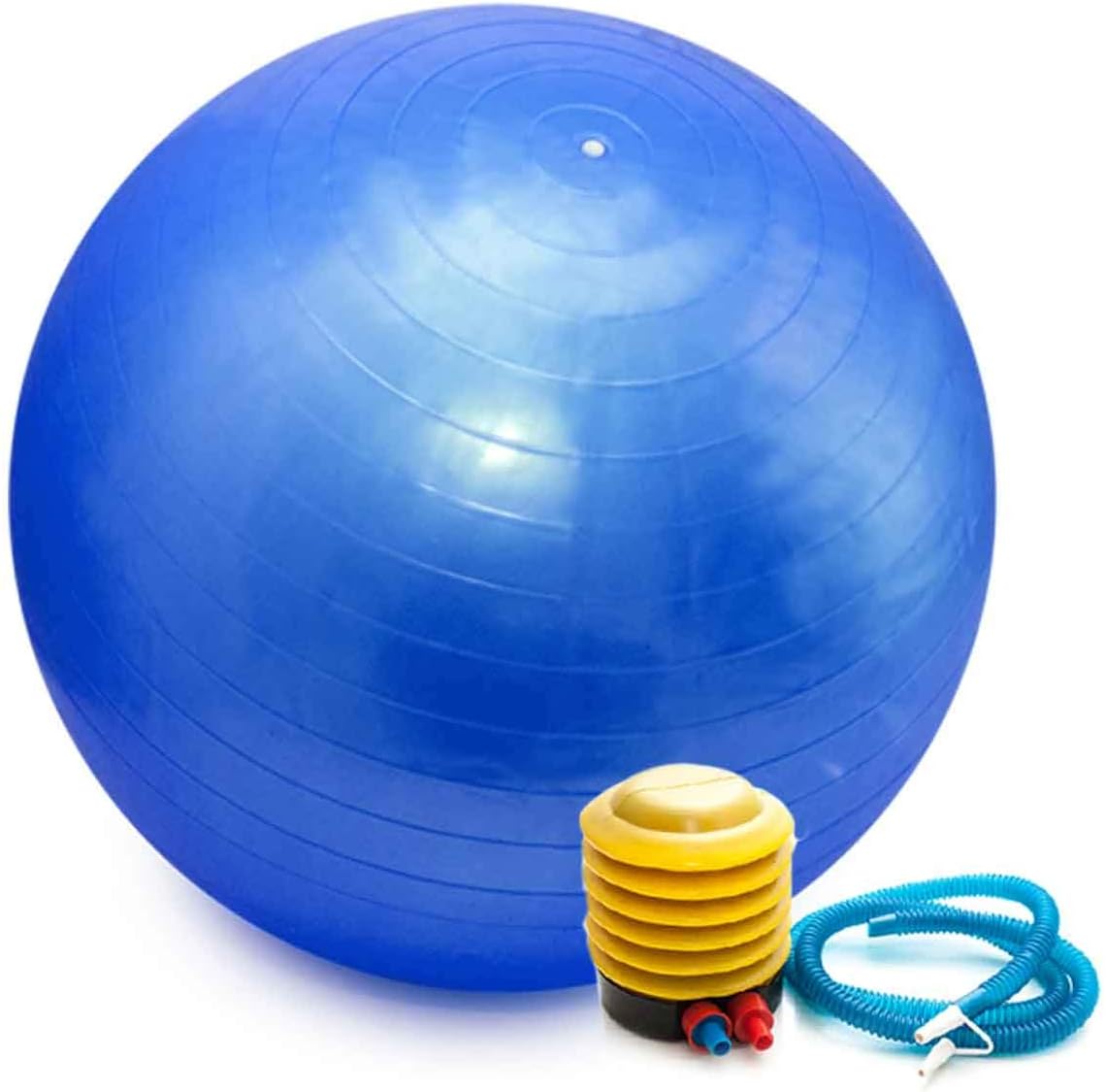 Bola Pilates Yoga Abdominal Ginástica Fitness 65 cm C/Bomba Azul