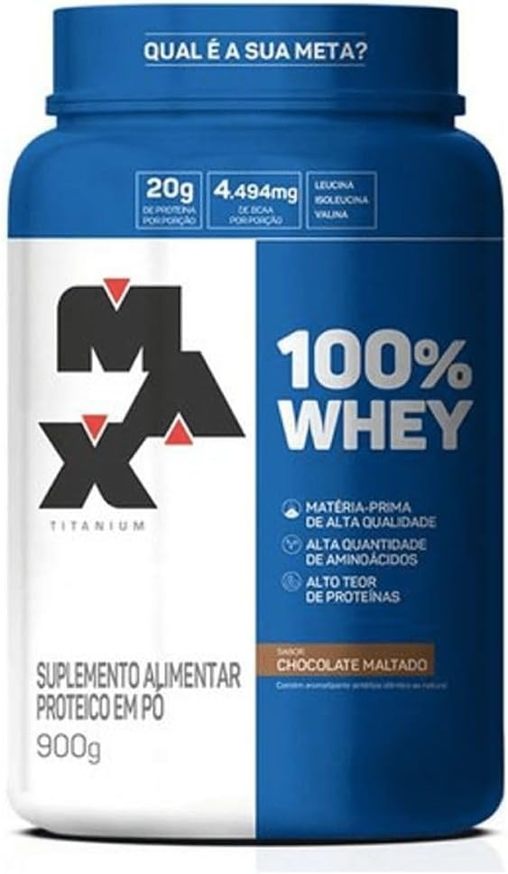 Max Titanium 100% Whey Chocolate Maltado – Pote 900G