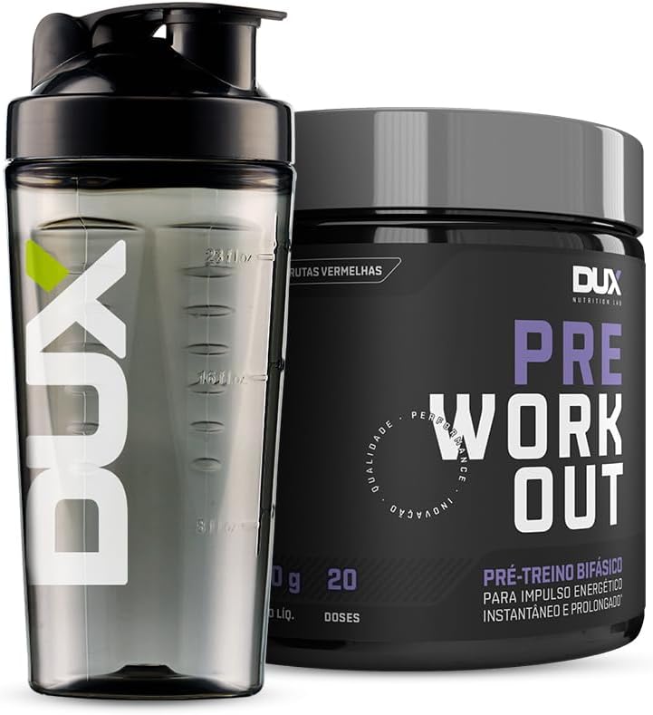 DUX Pré Treino Bifásico Pre Workout Original Sabor Maçã Verde 300G Dux Nutrition