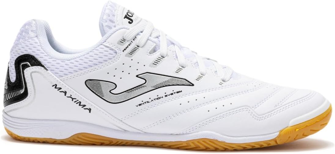 Chuteira de Society Joma Maxima Branco e Prata