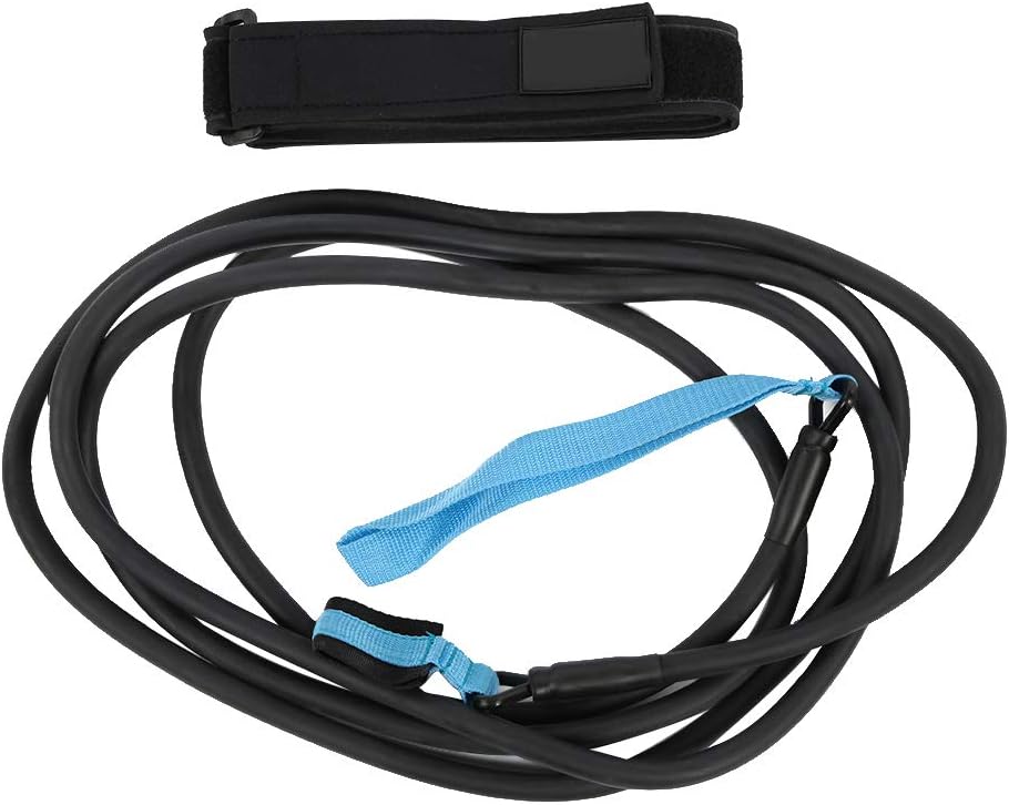 Cinto de Resistência à Natação, 4m, Exercitador de Natação, Trela de Tração, Corda de Resistência à Natação Com Faixa de Cintura Ajustável (4MM*12MM*4M)