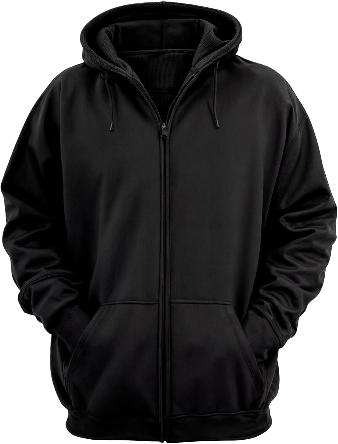 Moletom com Zíper Liso Sem Estampa Blusa de Frio Com Capuz Casaco Fechado Flanelado em Algodão Aberto Unissex Feminino Masculino Blusão