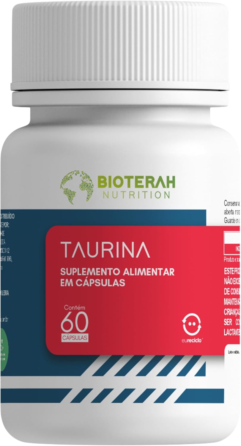 Taurina 60CAPS BIOTERAH – 1000mg por Dose Suplemento Alimentar Auxilio Treino