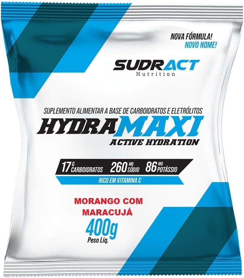 Sudract Hydramaxi Isotônico Em Pó – 400G Refil Morango Com Maracujá – Nutrition