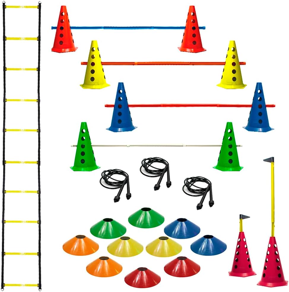 10 Cones Barreiras +10 Pratos + Escada Agilidade + 03 Cordas