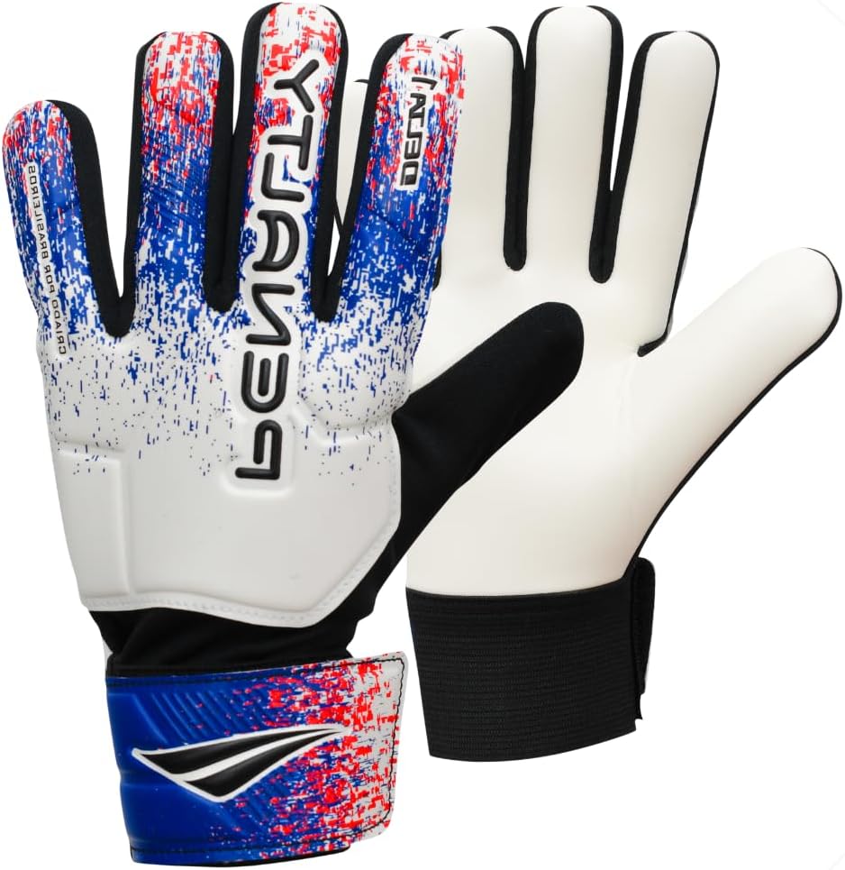 Luva de Goleiro Penalty Adulto Delta 1 Para Todos os Pisos Cor:Branco+Azul;Tamanho:8;Gênero:Unissex