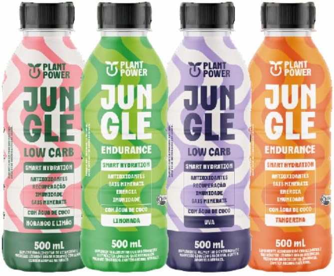 Kit 4 Bebida Isotônica Jungle: Uva, Morango, Limão, Tangerina
