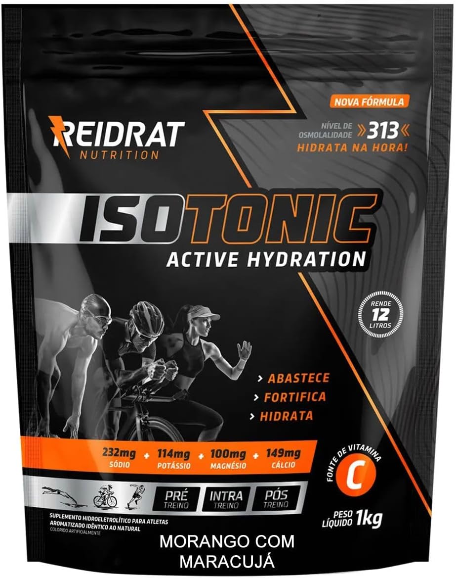 Isotonic Active Hydration – 1000g Refil Morango com Maracujá – Reidrat