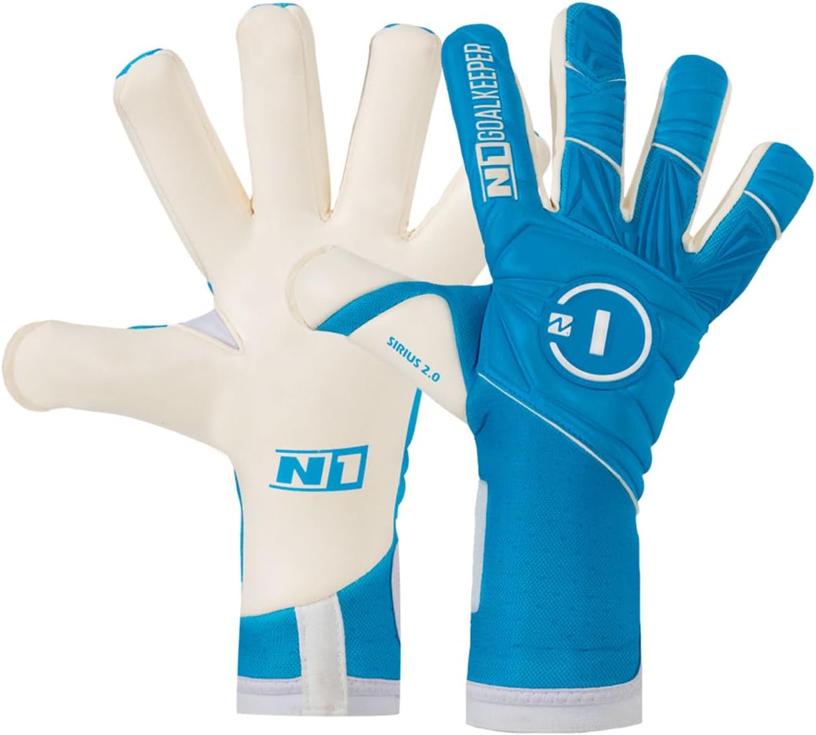 Luva de Goleiro Campo e Society Profissional N1 Sirius Cor:Blue, Tamanho:9
