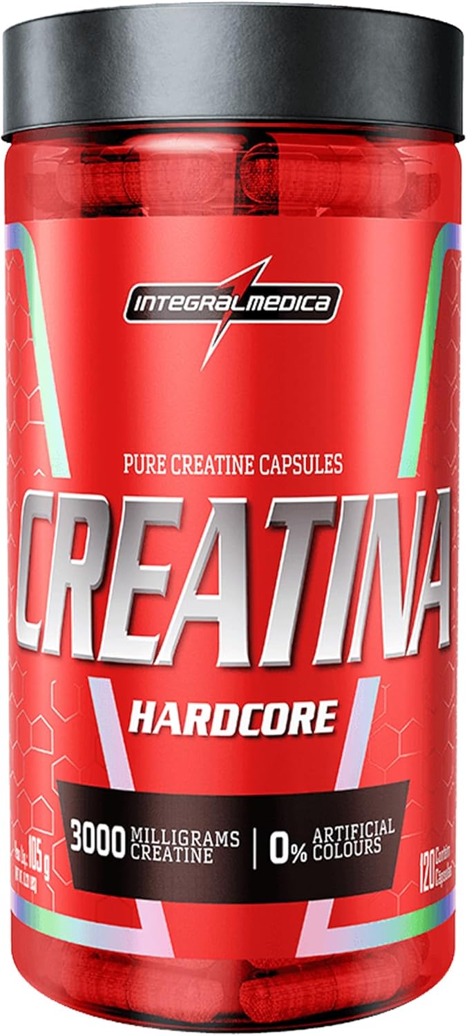 Integralmedica – Creatina em Cápsulas Hardcore – 100% Pura e Monohidratada – 120 Cápsulas