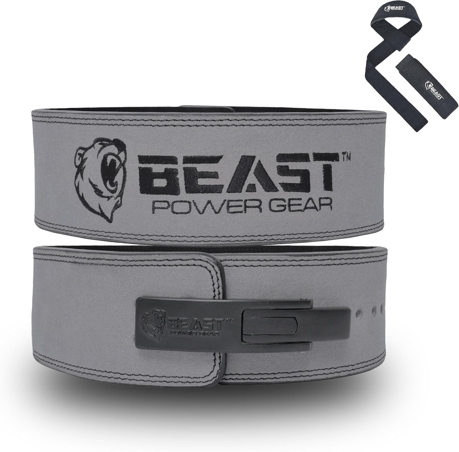 Beast Power Gear Cinto de levantamento de peso com fivela de alavanca de 10 mm, 13 mm de espessura e alça livre de 10 cm de largura – suporte avançado para levantamento de peso, levantamento de peso,