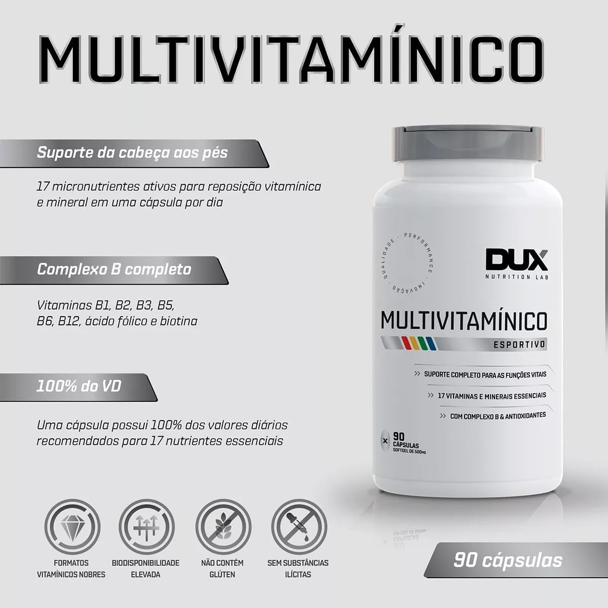 Multivitamínico com 90 Cápsulas Soft Gel-Dux Human Health-Dux Nutrition