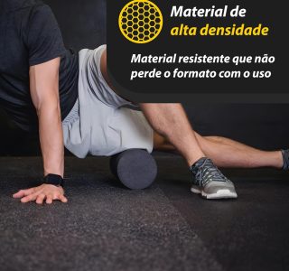 JustGoFit Rolo De Massagem 45Cm Preto Para Relaxamento Muscular E Fisioterapia Corpo Inteiro