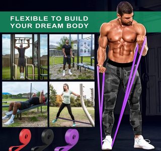 Kit 3 Super Band Elástico Borracha Crossfit Extra Forte Faixas de Resistência (Vermelho+Preto+Roxo)