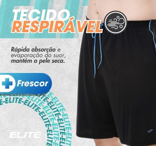 Kit 2 Calção Plus Size Elite Bermuda com Bolso Dry Fit Masculino Adulto
