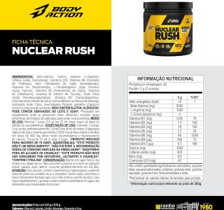 Pré Treino Nuclear Rush 100g Sabor Guaraná Bodyaction