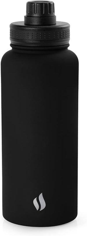 TERMOPRO Squeeze Térmico Mayall 1 Litro Preto Fosco com Alça Tampa com Bico Direcionador e Parede Dupla em Inox Alta Performance Térmica e Design Premium