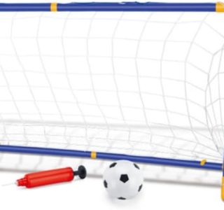 Kit 2 Traves e Bola Infantil Chute a Gol com Rede Bomba Brinquedo Golzinho Futebol DM Toys DMT5075