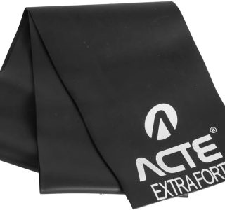 Acte, Faixa Elástica Extra Forte 150×12 cm em TPE para Reabilitação e Treinamento de Força, T177, Preta