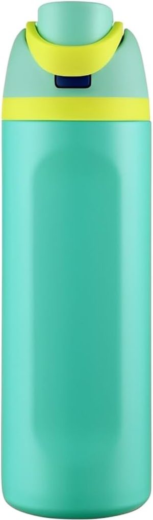 Garrafa Térmica de Água 710ml com Tampa 2 em 1 – Antivazamento, Parede Dupla, Com Alça e Tampa com Trava (Verde Água)