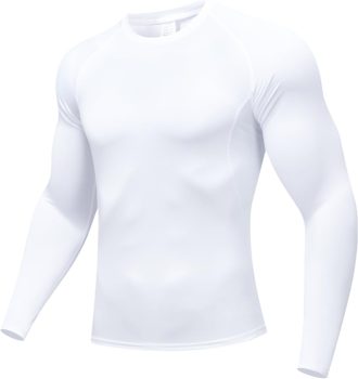 Towintec Camisetas masculinas de compressão, manga comprida, atlética, FPS 50+, camada de base térmica, para treino, camiseta de corrida