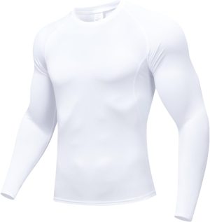 Towintec Camisetas masculinas de compressão, manga comprida, atlética, FPS 50+, camada de base térmica, para treino, camiseta de corrida