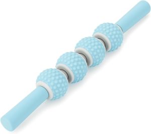 Bastão de Massagem Corporal com 4 Esferas, Liberação Miofascial, Relaxamento Muscular, Alívio de Dores (azul)