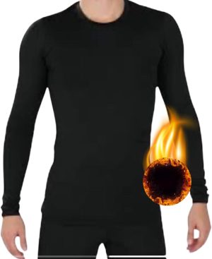 Blusa Termica Masculina Inverno Segunda Pele Forrada Flanelada Manga Longa Preto