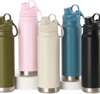 Garrafa Térmica Inox 304 800ml com Tampa de Rosca e Alça de Transporte – Mantém Bebida Gelada ou Quente – Ideal para Academia, Escola e Trabalho (Verde Escuro)