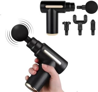 Massageador Muscular Eletrico Profissional Pistola – Alívio da Dor, Relaxamento, Liberação Miofascial, 4 Ponteiras, Portátil e Silencioso.