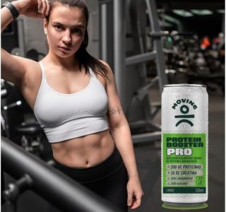 Moving Pro Protein Booster, Bebida com 20g Proteína e 3g Creatina, Sabor Limão, Zero Açúcar, 310ml, Pack com 6 Unidades