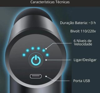 Massageador Muscular Eletrico Profissional Pistola – Alívio da Dor, Relaxamento, Liberação Miofascial, 4 Ponteiras, Portátil e Silencioso.