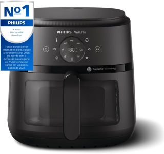Fritadeira Airfryer Digital Série 2000 XL, Philips Walita, 6,2 litros, Tecnologia RapidAir, Preta, 2 anos de garantia, 220v, 1700W – NA230/09