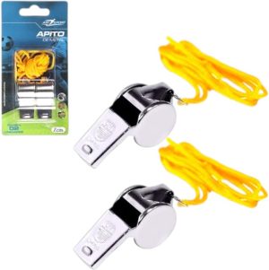 Apito De Metal Profissional Com Cordão Pack 2 Unidades ART SPORT