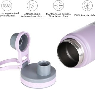 Garrafa Térmica De 304 Aço Inox De Água Manter A Vácuo 750ml (Roxo)
