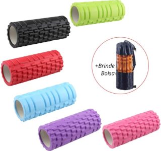 Rolo De Liberação Miofascial Foam Roller Soltura Yoga Massagem Pilates Academia Crossfit (Preto)