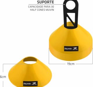 Half Cone de Marcação de Plástico – Kit com 12 – Muvin – Mtf-21100