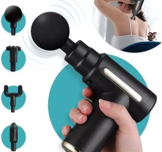 Massageador Muscular Eletrico Profissional Pistola – Alívio da Dor, Relaxamento, Liberação Miofascial, 4 Ponteiras, Portátil e Silencioso.