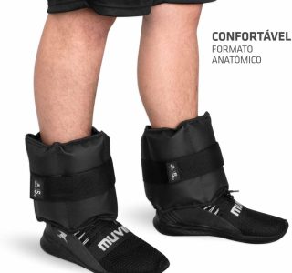 Caneleira de Peso 5kg Muvin – Tornozeleira – Ajustável – Academia – Treino – Exercício – Fitness – Musculação – Fortalecimento e Tonificação dos Membros Inferiores – Resistente – Par