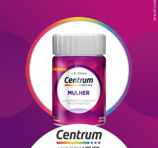 Centrum Mulher, Multivitamínico Adulto, Suplemento Vitamínico com Vitamina B12, Vitamina D, Ferro e Zinco, 30 Comprimidos