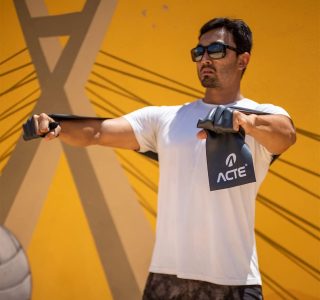 Acte, Faixa Elástica Extra Forte 150×12 cm em TPE para Reabilitação e Treinamento de Força, T177, Preta