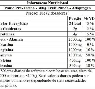 Adaptogen Panic Pré Workout Fruit Punch 300G