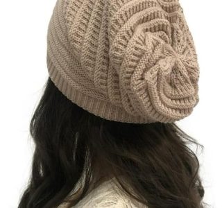 Gorro touca de inverno modelo Desleixado gorro de inverno macio feminino malha de lã trabalhado tricot (Lã, Bege)