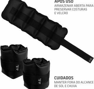 Caneleira de Peso 5kg Muvin – Tornozeleira – Ajustável – Academia – Treino – Exercício – Fitness – Musculação – Fortalecimento e Tonificação dos Membros Inferiores – Resistente – Par