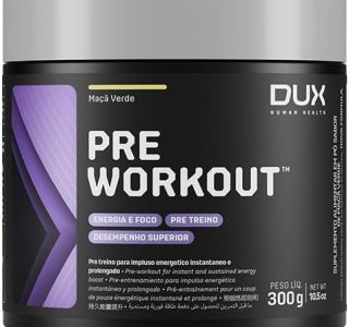 DUX Pré Treino Bifásico Pre Workout Original Sabor Maçã Verde 300G Dux Nutrition