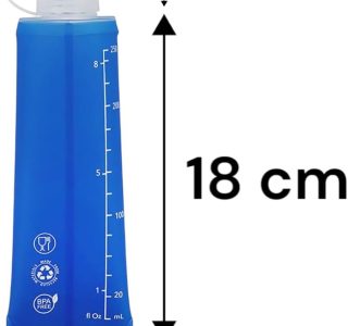 2x Garrafa Dobrável Silicone Squeeze Soft Flash 250ml Com Tampa De Proteção Corrida Bike Ciclismo Hidratção Reutilizável Livre de Bpa Para Todos Os Esportes Federal’s Store (Azul)